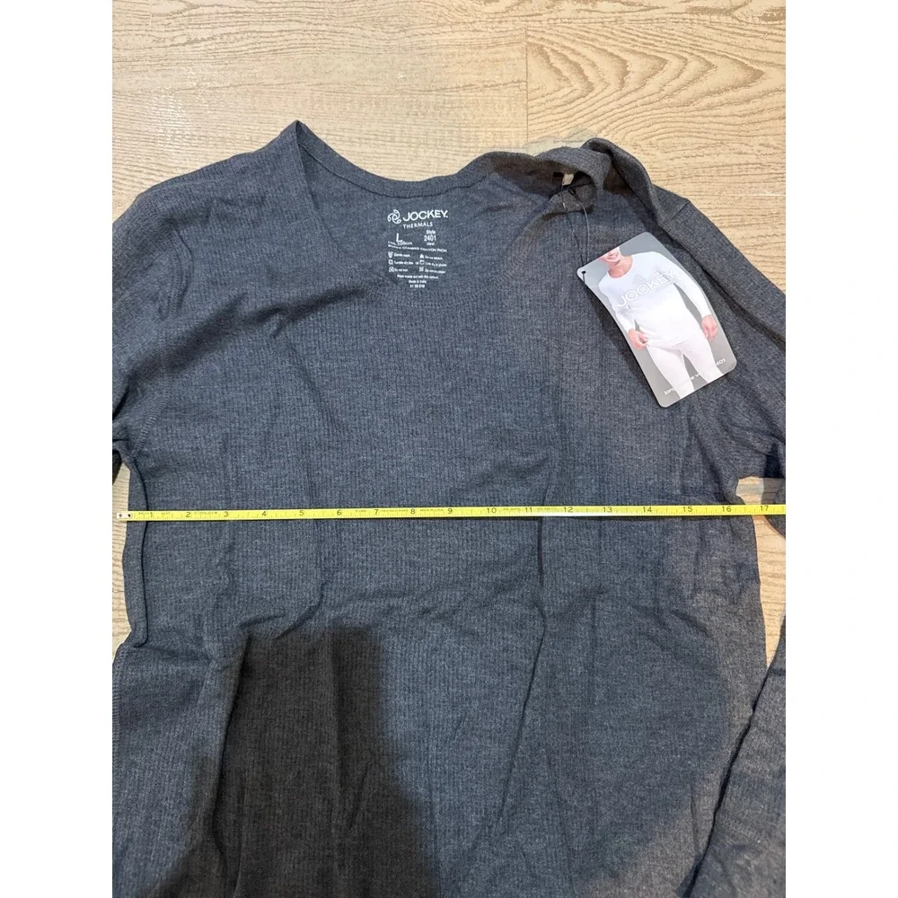 NWT Jockey Thermals Mens Long Sleeve Vest Style 2401 Grey Size Large‎